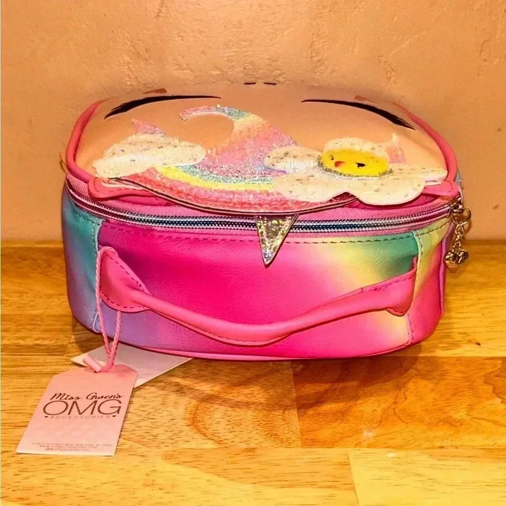 Miss Gwens OMG Accessories Insulated Lunch Bag Rainbow Glitter Accents NWTS